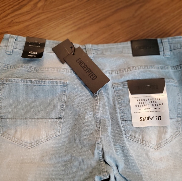BNWT Men's Encrypted Distressed Skinny Fit Jeans 40/34 - Picture 7 of 7